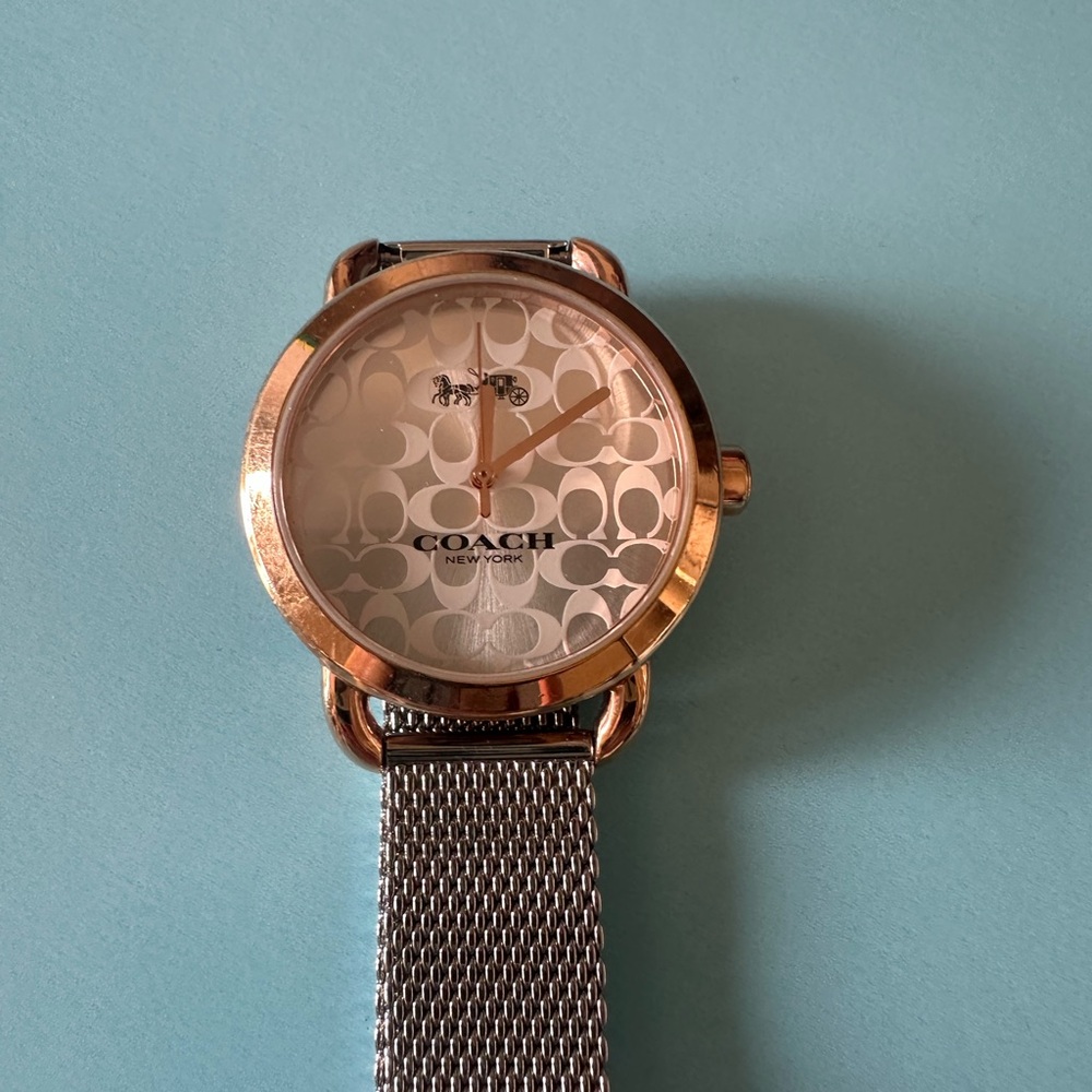 Coach Rose Gold Women’s Watch with Silver Mesh Band